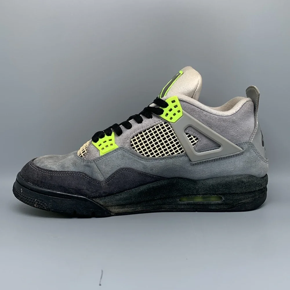 Jordan‎ 4 Retro SE Neon Gray Basketball Shoes CT5342-007 Men's Sz 12.5